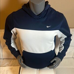Nike Dri-Fit Blue and White Sweatshirt Modern Color-Blocked Design Size Small